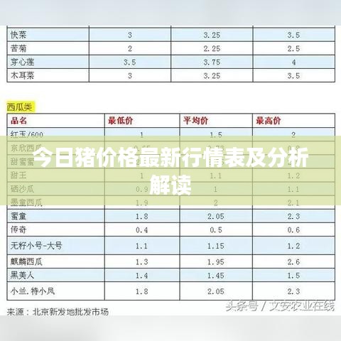 今日猪价格最新行情表及分析解读